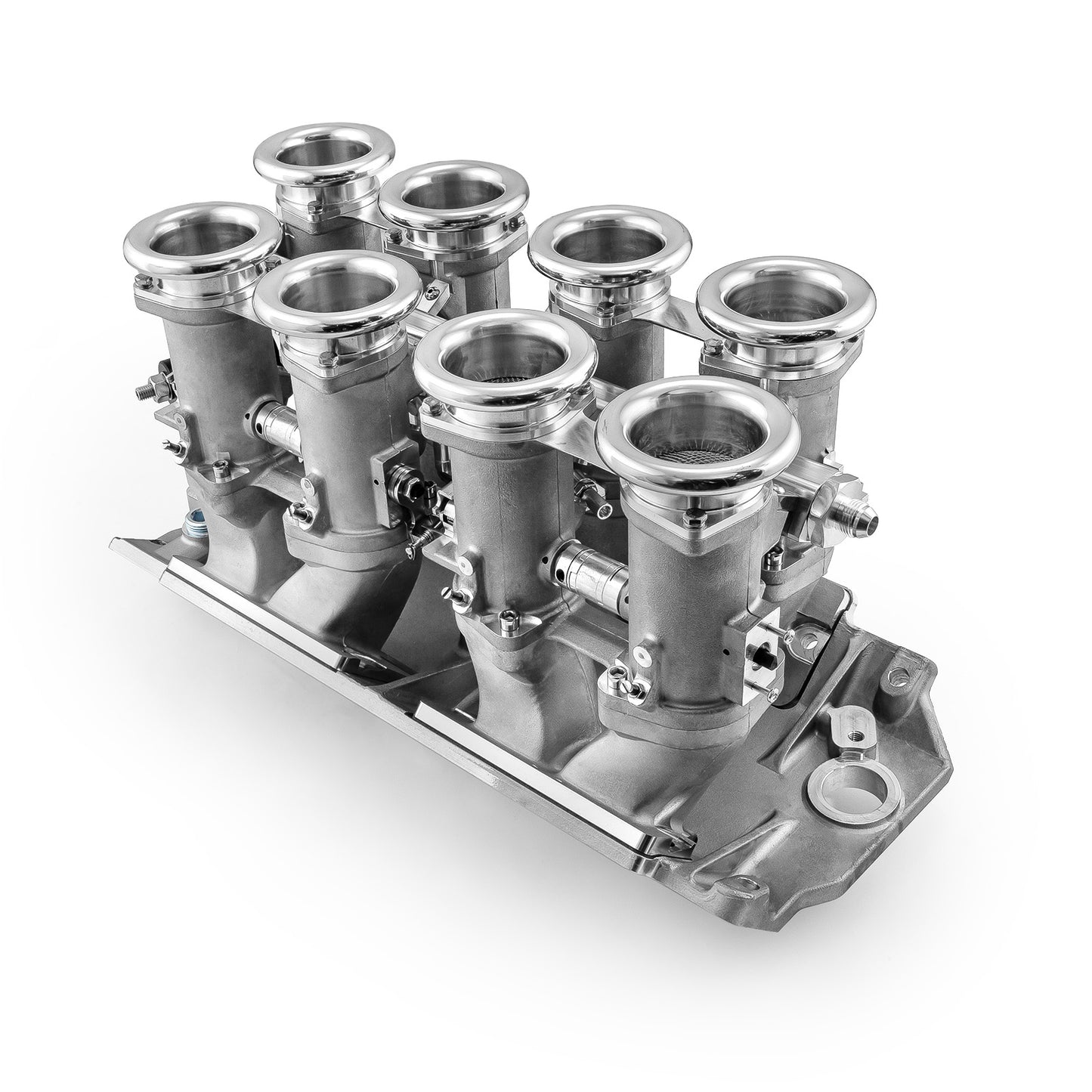 Chevrolet BBC 454 Downdraft 8-stack EFI-insugssystem komplett, satin