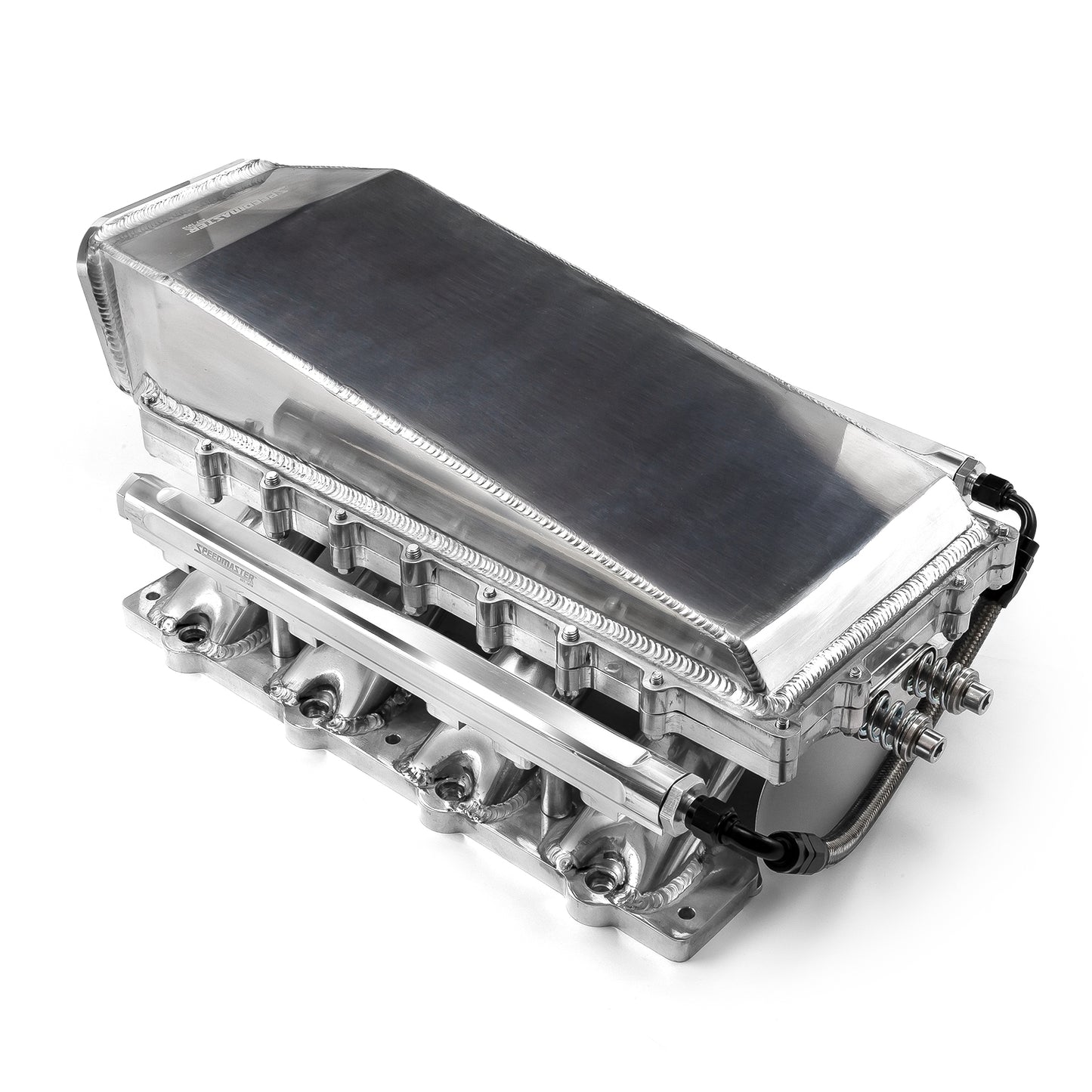 Ford 5.0L Coyote 2-delat svetsat Low-Ram EFI-insug 98 mm 4-bult, polerat