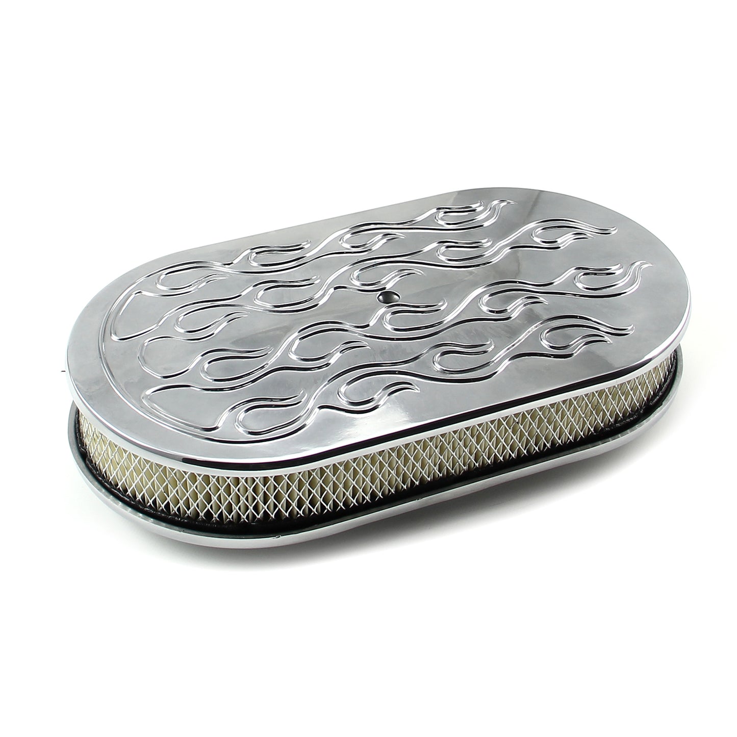 15" x 2" Oval flammad polerad aluminium luftrenarsats