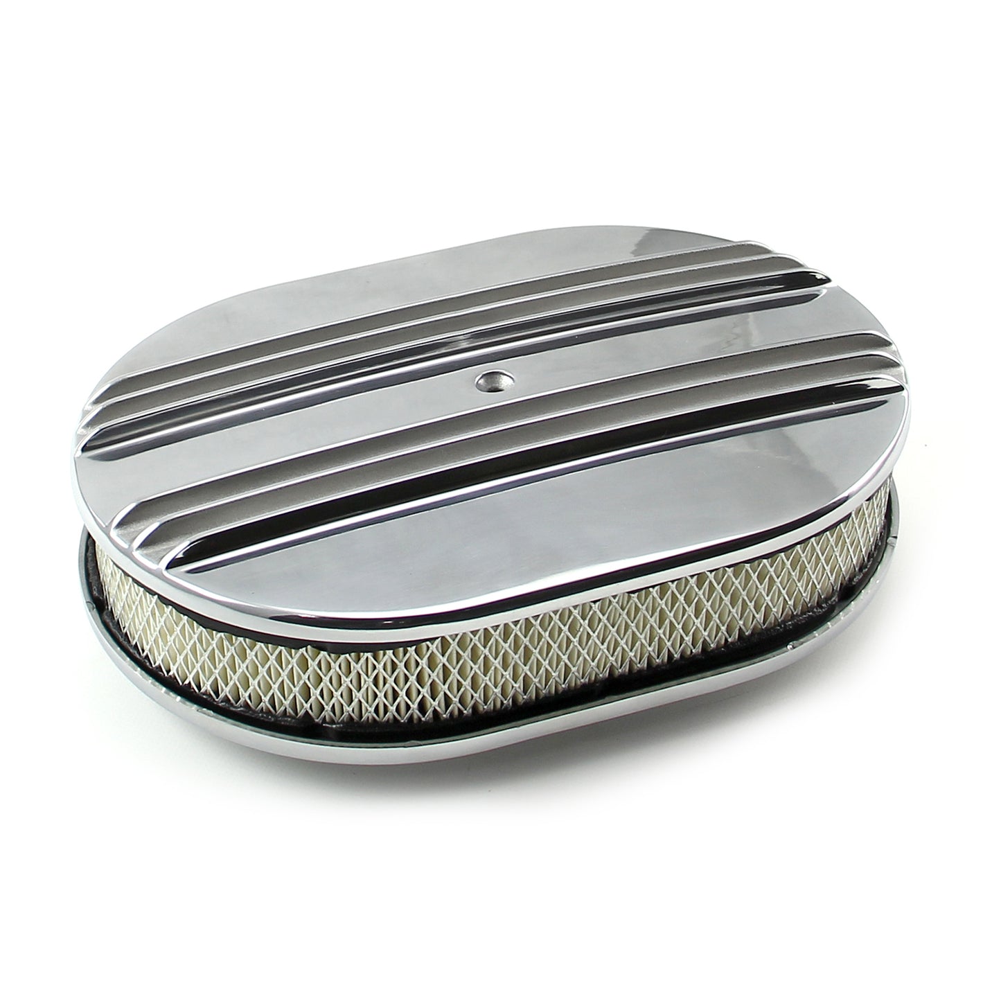 12" x 2" Oval Classic Center Finned Polerad Aluminium Luftrenare Kit