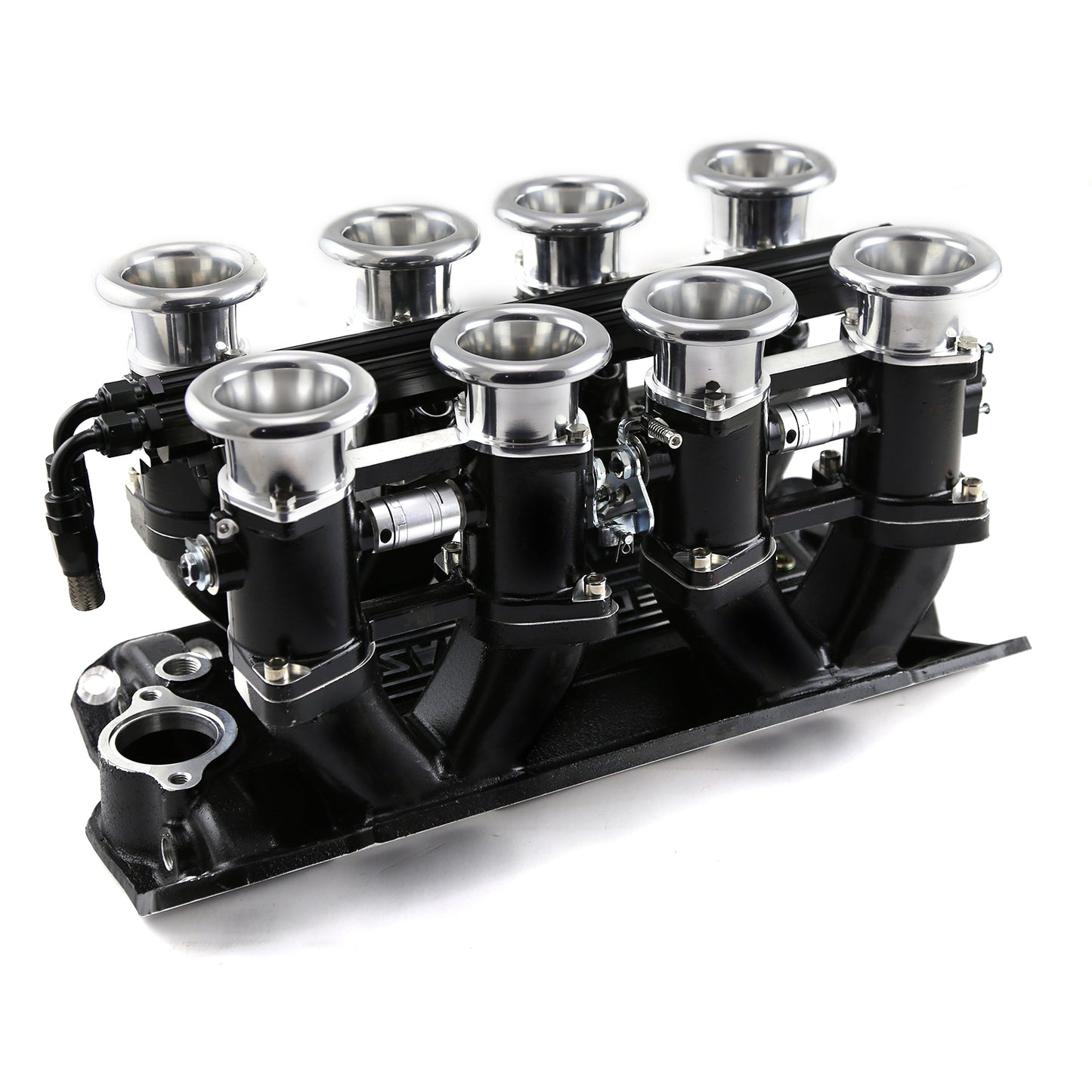 Chevrolet SBC 350 Downdraft 8-stack EFI-insugssystem komplett, svart