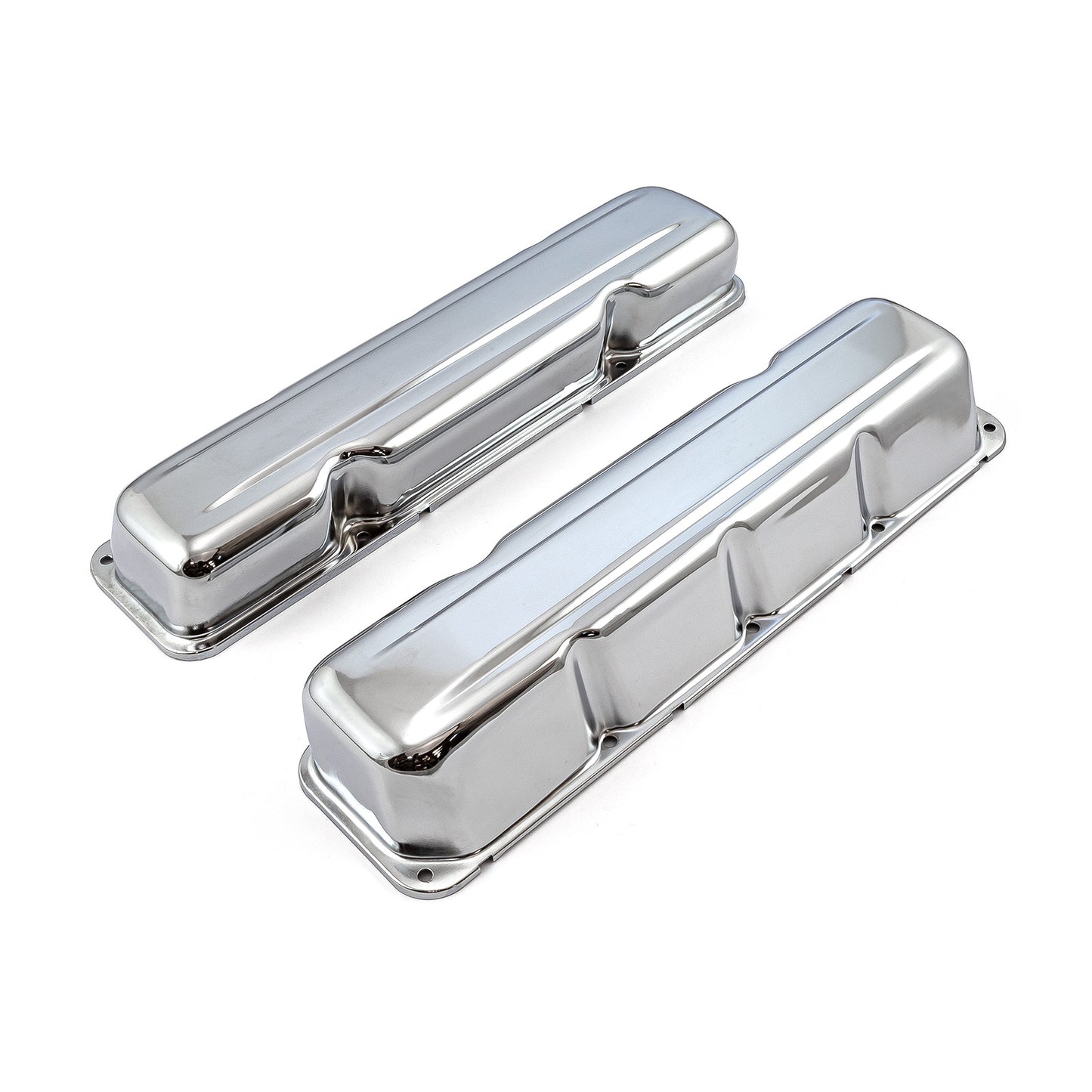 Amc 304 360 390 401 1968-79 kromade stålventilkåpor – 3 1/8" höga utan hål
