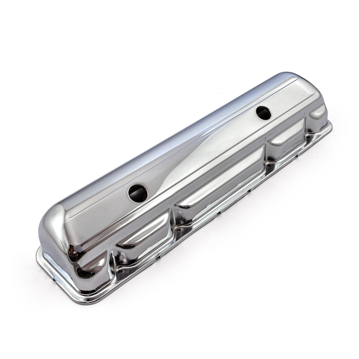 Mopar Chrysler 170 198 225 Slant 6 kromad stålventilkåpa – 4 1/2" höga med hål
