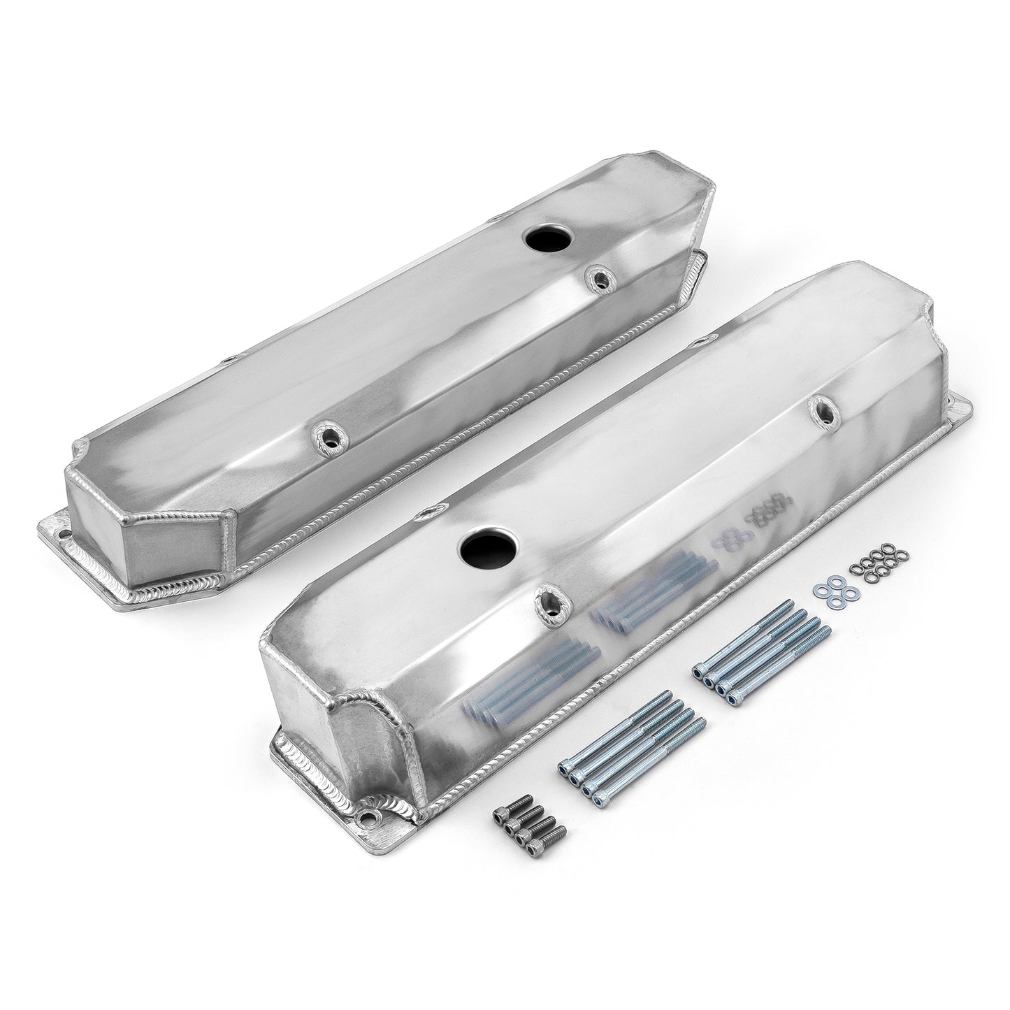 Mopar Chrysler BB 383 440 satin svetsade ventilkåpor – höga med hål
