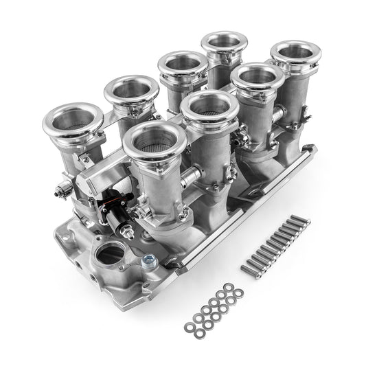 Chevrolet BBC 454 Downdraft 8-stack EFI-insugssystem komplett, satin