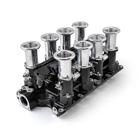Ford 351W Windsor Downdraft 8-stack EFI-insugssystem komplett, svart