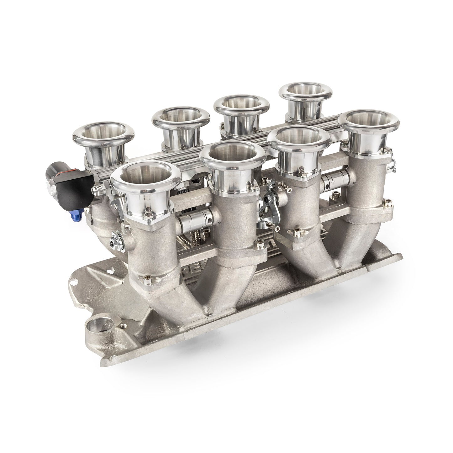 Chevrolet SBC 350 Downdraft 8-stack EFI-insugssystem komplett, satin