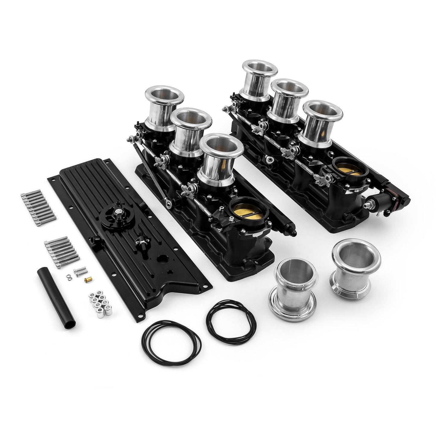 Chevrolet GM LS1 Downdraft 8-stack EFI-insugssystem komplett, svart