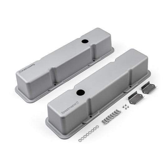 Chevy SBC 350 aluminiumventilkåpor höga med hål [silver]