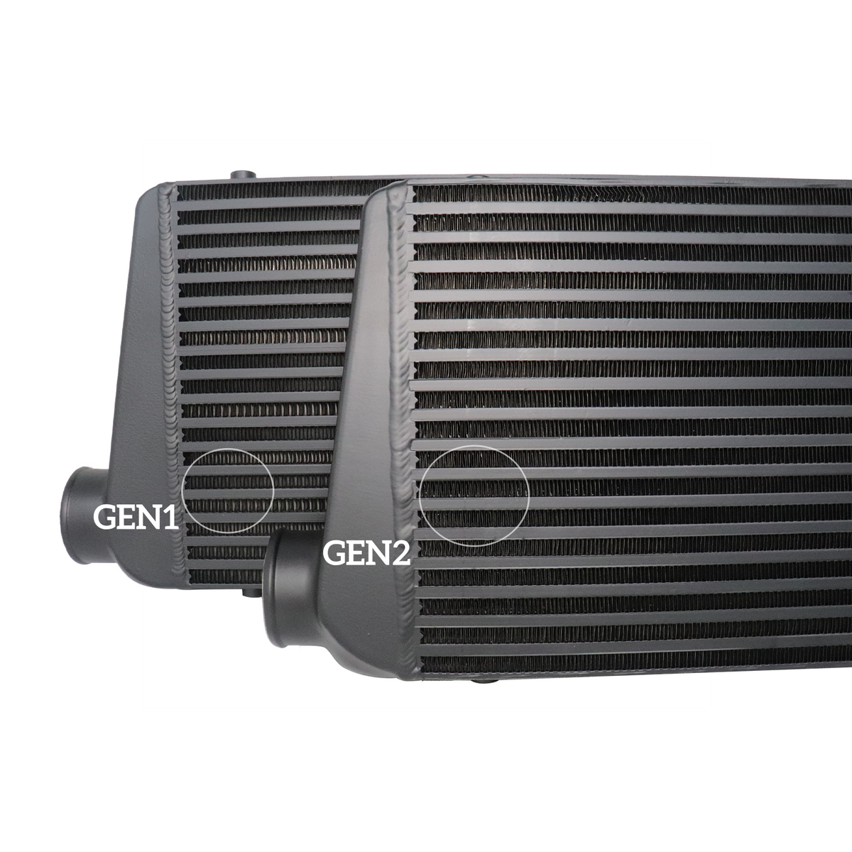 PSR Gen2 universella intercoolers med tätare lamellpaket 600 × 300 × 76 mm 600 × 300 × 100 mm