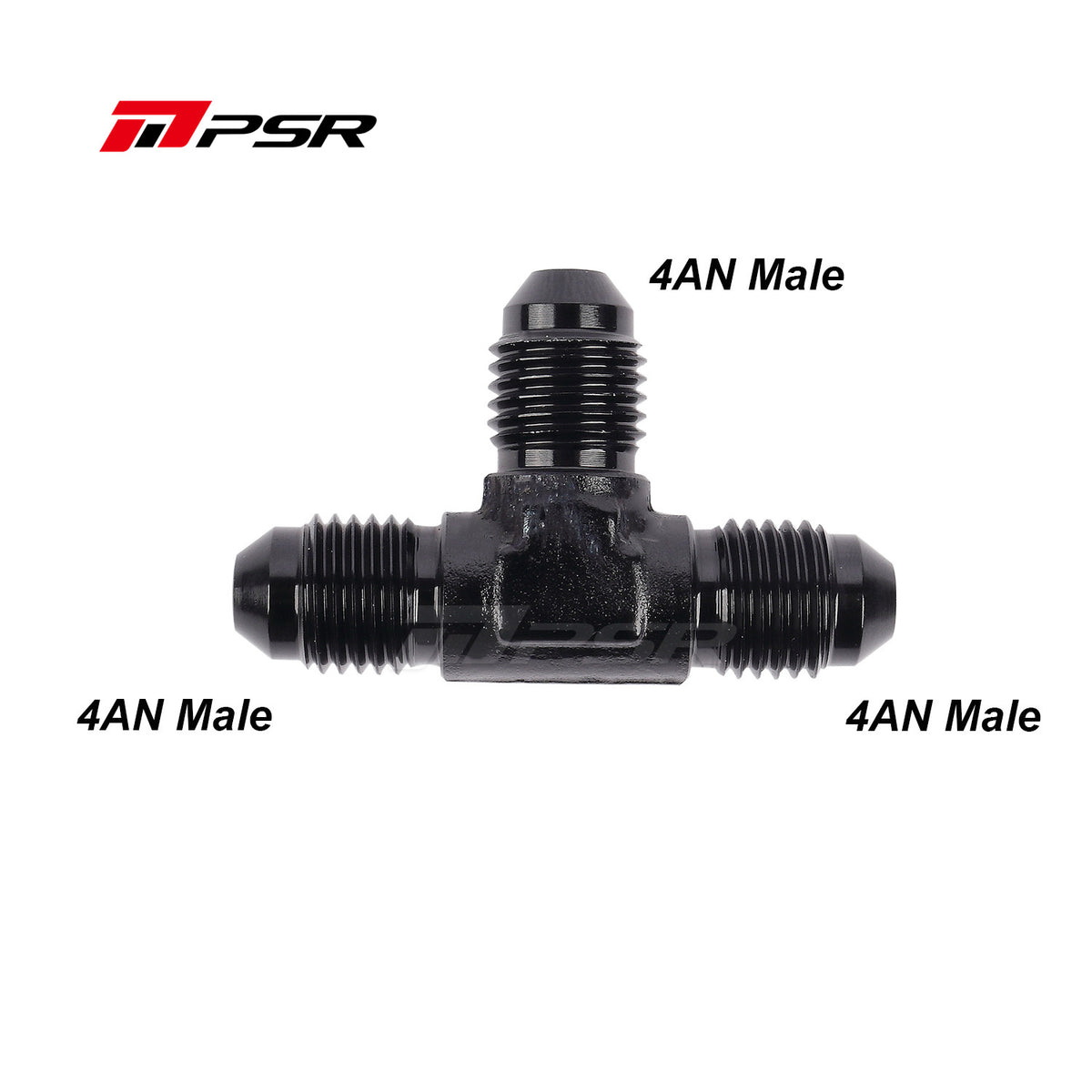 PSR T-koppling -4 AN hane i svarteloxerad aluminium