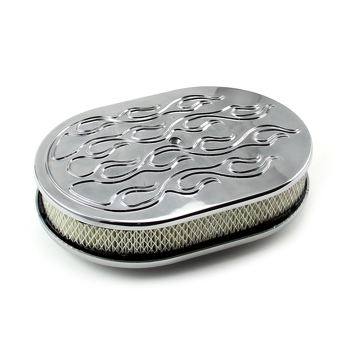 12" x 2" Oval flammad polerad aluminium luftrenarsats