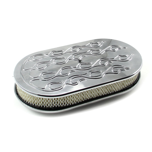 15" x 2" Oval flammad polerad aluminium luftrenarsats