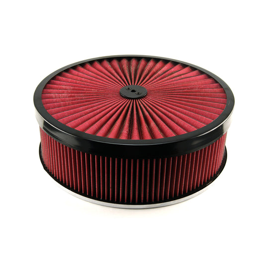 14" x 4" Tvättbart element Extreme Top med svart ring Flat Base Air Cleaner Kit