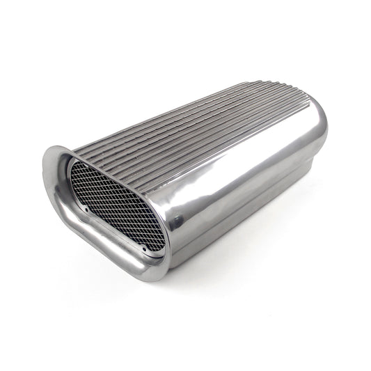 Polerad aluminium dubbelförgasare Hilborn Style Hood Scoop