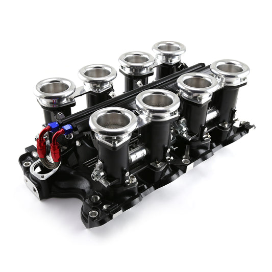 Ford BB 460 Downdraft 8-stack EFI-insugssystem komplett, svart