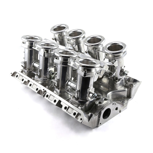 Ford FE 390/427/428 Downdraft 8-stack EFI-insugssystem komplett, polerat