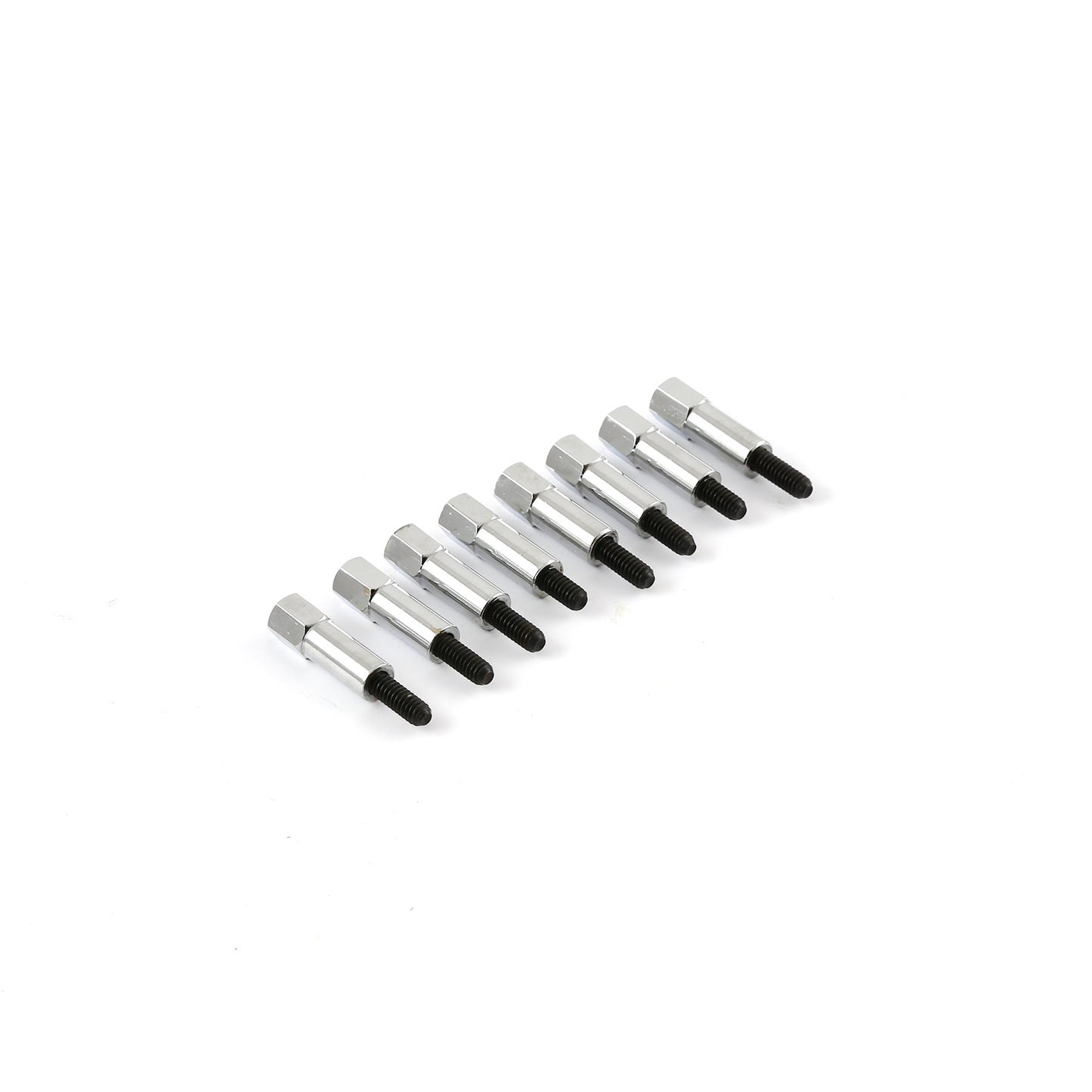 Chevy SBC BBC 1" kromade Mini Bolt pinnbultssats för ventilkåpa 1/4"-20 gänga – sats om 8