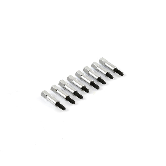 Chevy SBC BBC 1" kromade Mini Bolt pinnbultssats för ventilkåpa 1/4"-20 gänga – sats om 8