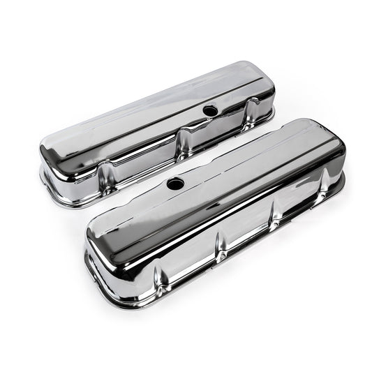 Chevy BBC 454 kromade Valve Covers – höga med hål