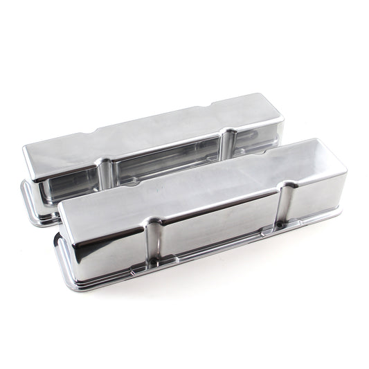 Chevy SBC 350 aluminium slät Valve Cover – höga utan hål