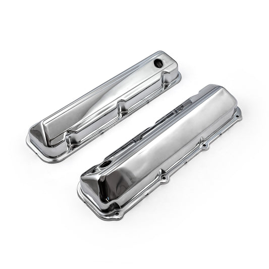 Ford 429 460 kromade stålventilkåpor – 3 1/2" höga med bafflat hål