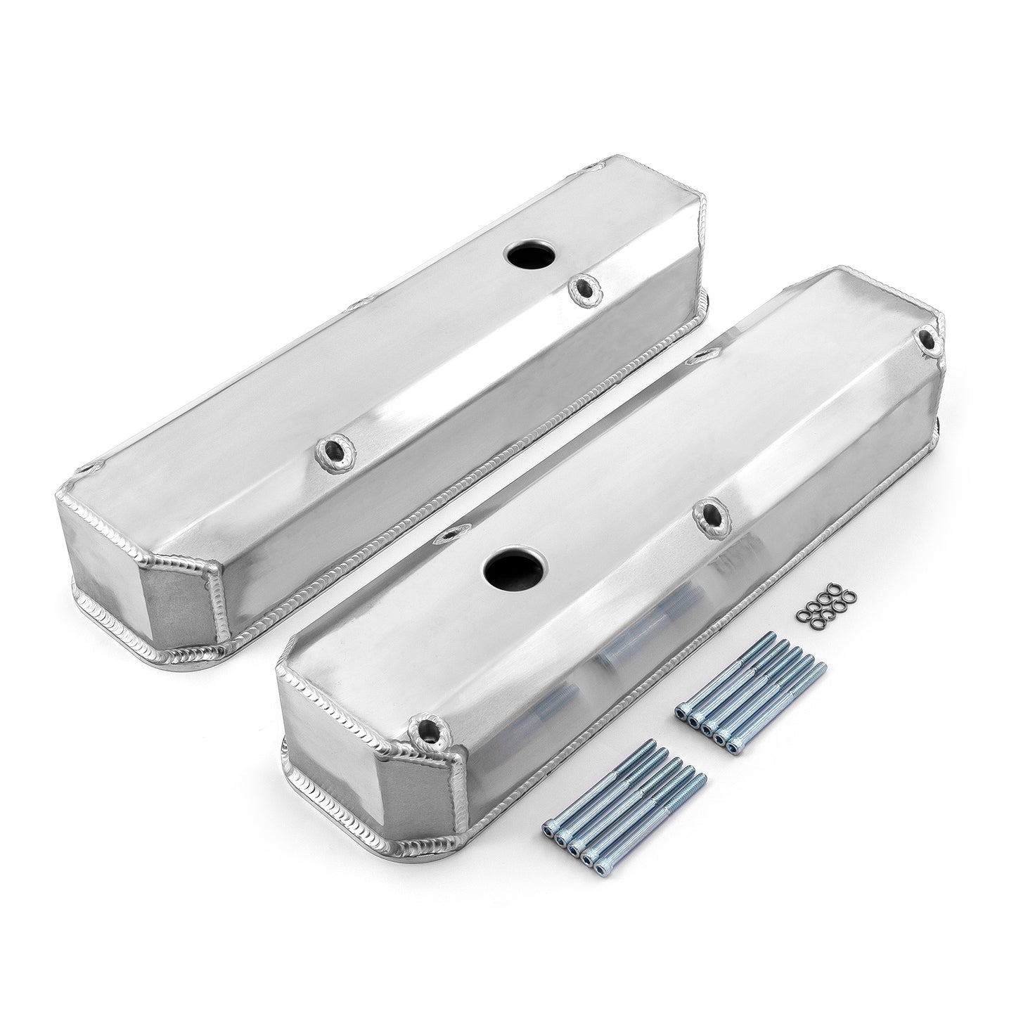 Mopar Chrysler SB 318 340 360 svetsade ventilkåpor höga satin med hål