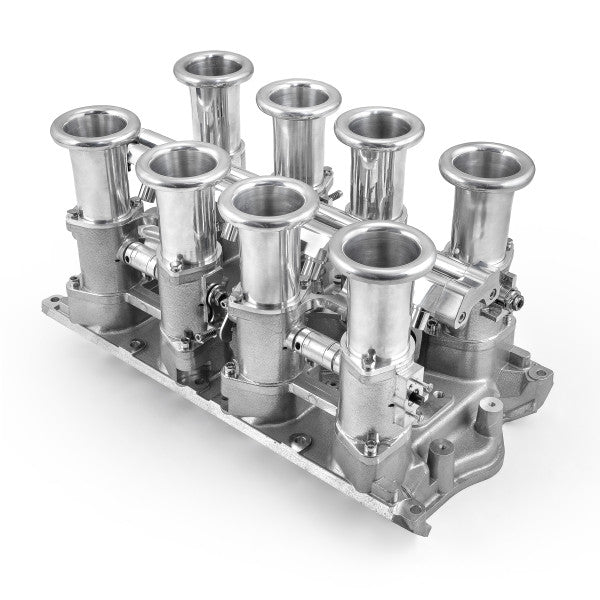 Ford 351W Windsor Downdraft 8-stack EFI-insugssystem komplett, polerat